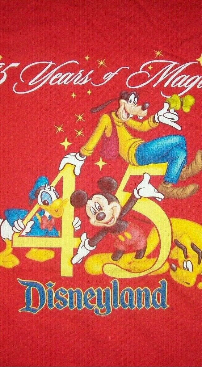 Disneyland Mickey Mouse Donald Duck 45 Years of Magic t shirt M walt Disney