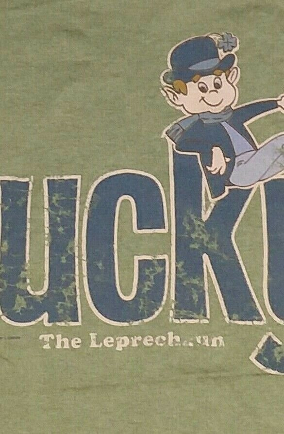 Lucky Charms Cereal Leprechaun ringer t shirt L 50/50 09252019