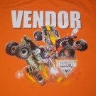 rare MONSTER TRUCK JAM GRAVE DIGGER VENDOR orange crew t shirt M nascar race car