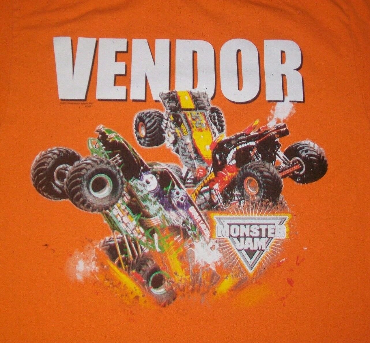 rare MONSTER TRUCK JAM GRAVE DIGGER VENDOR orange crew t shirt M nascar race car