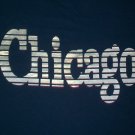 vtg Chicago Souvenir silver ink blue t shirt L city bears cubs bulls 06182019