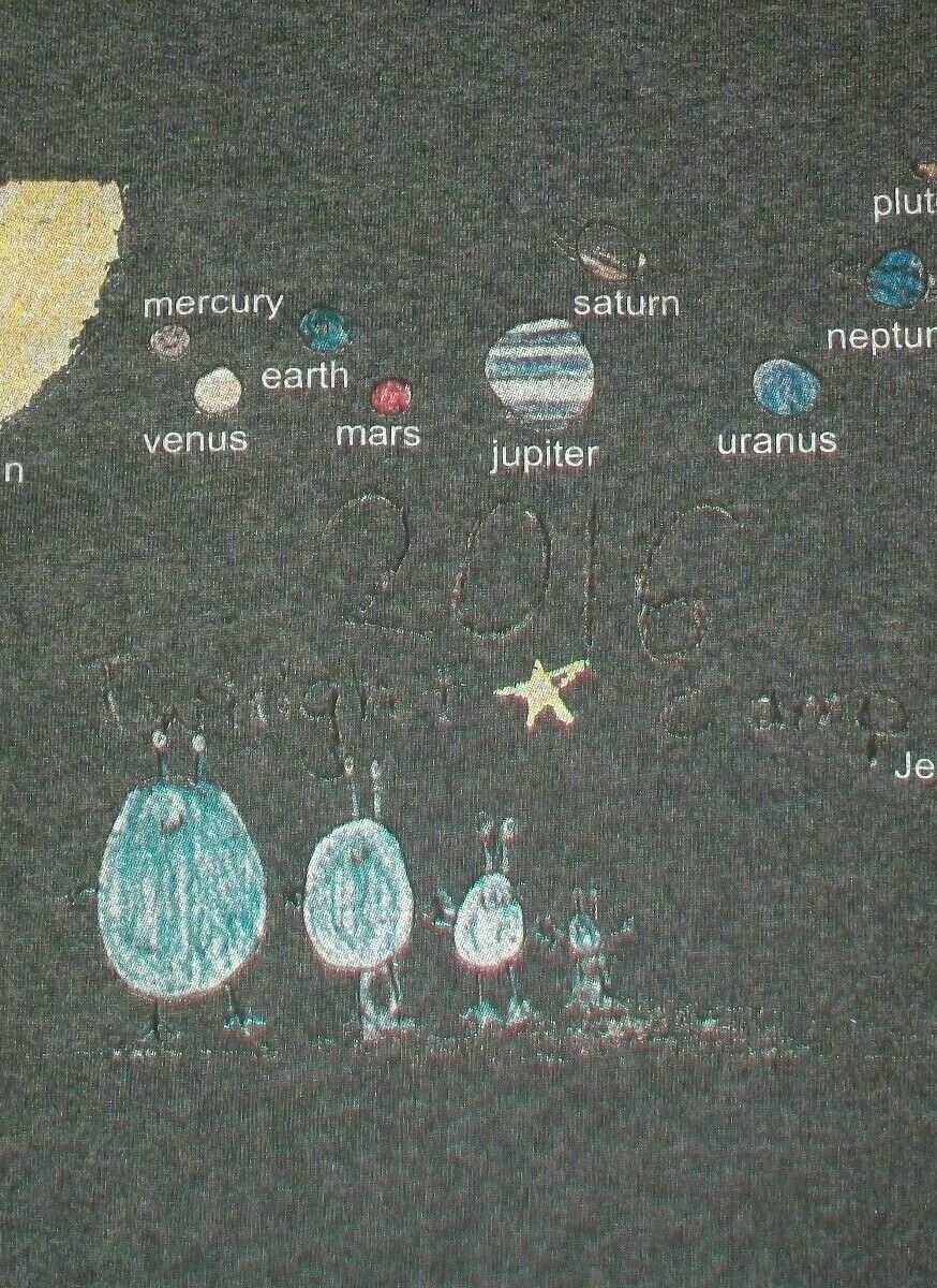 Earth Planet Galaxy Universe Star Space gray t shirt M 50/50 camp outdoor