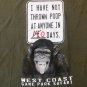Monkey Throw Poop zoo vintage funny t shirt L souvenir chimp
