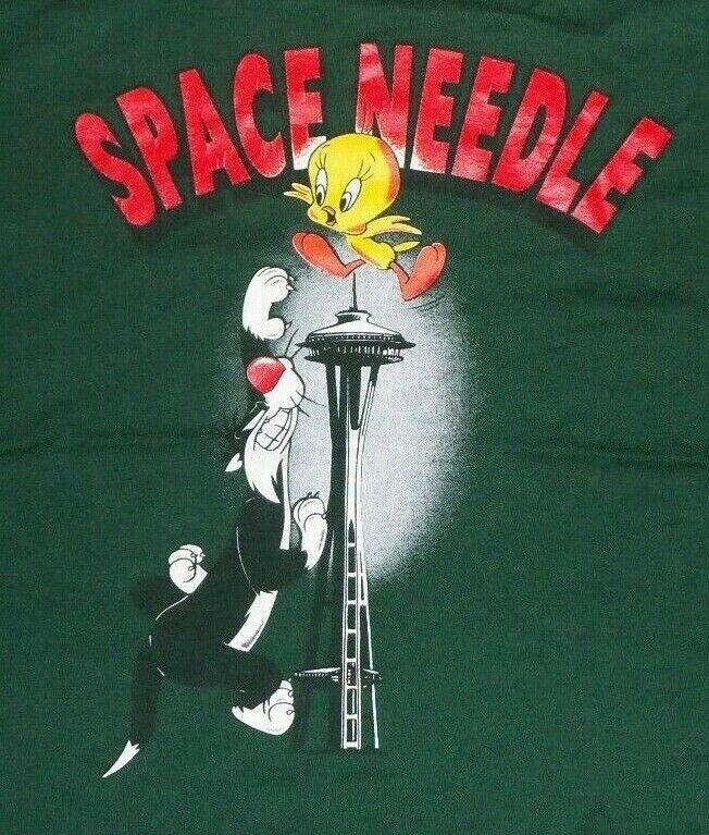 Looney Tunes Seattle Space Needle Tweety Bird vintage t shirt XL 50/50 souvenir