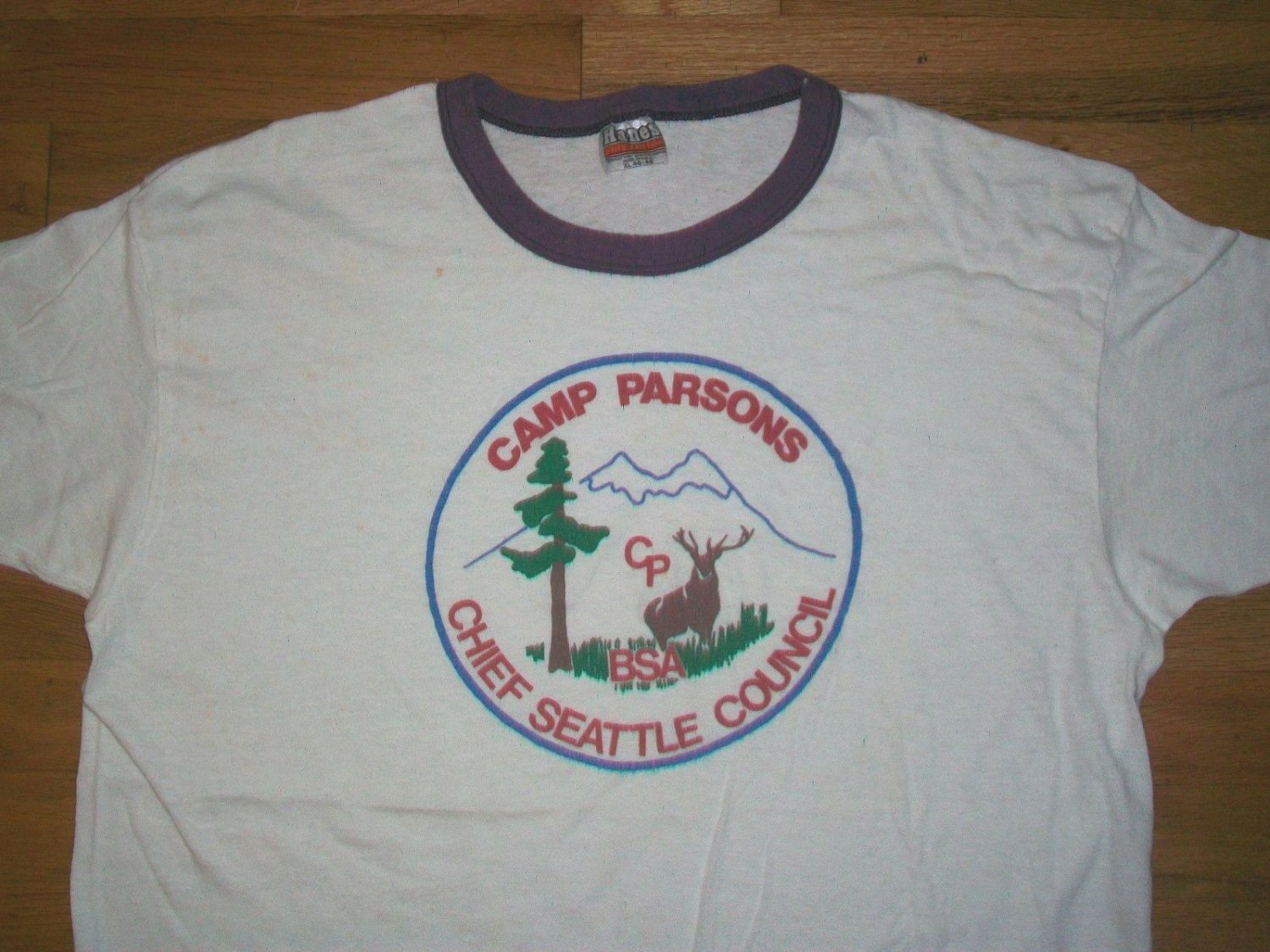 70s BSA Boy Scouts America Chief Seattle Council vtg t shirt XL distressed