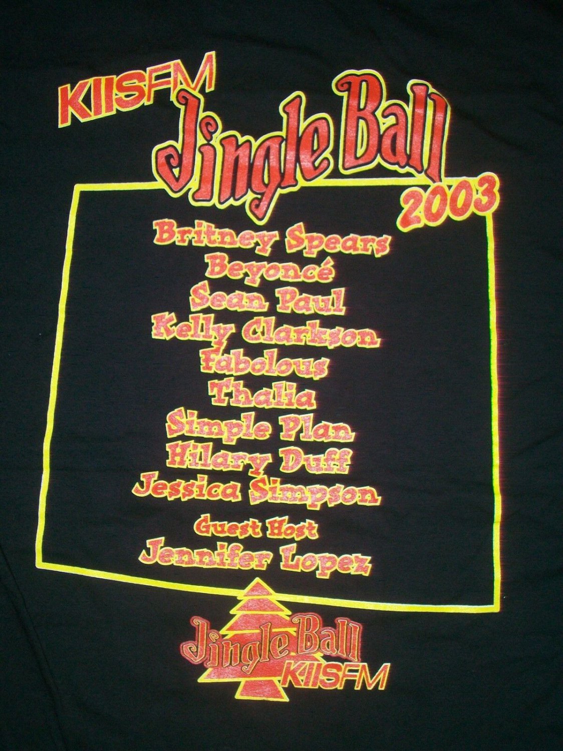 Beyonce J Lo Brittany Spears Jingle Bell Fest t shirt L NEW hip hop disco diva