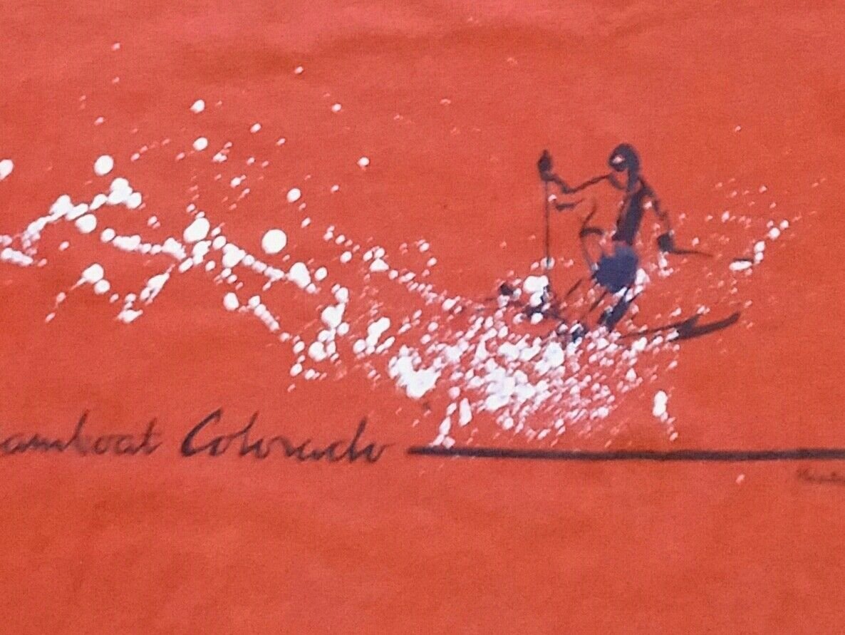 Steamboat Colorado skis downhill Skiing vintage t shirt M souvenir snowboard