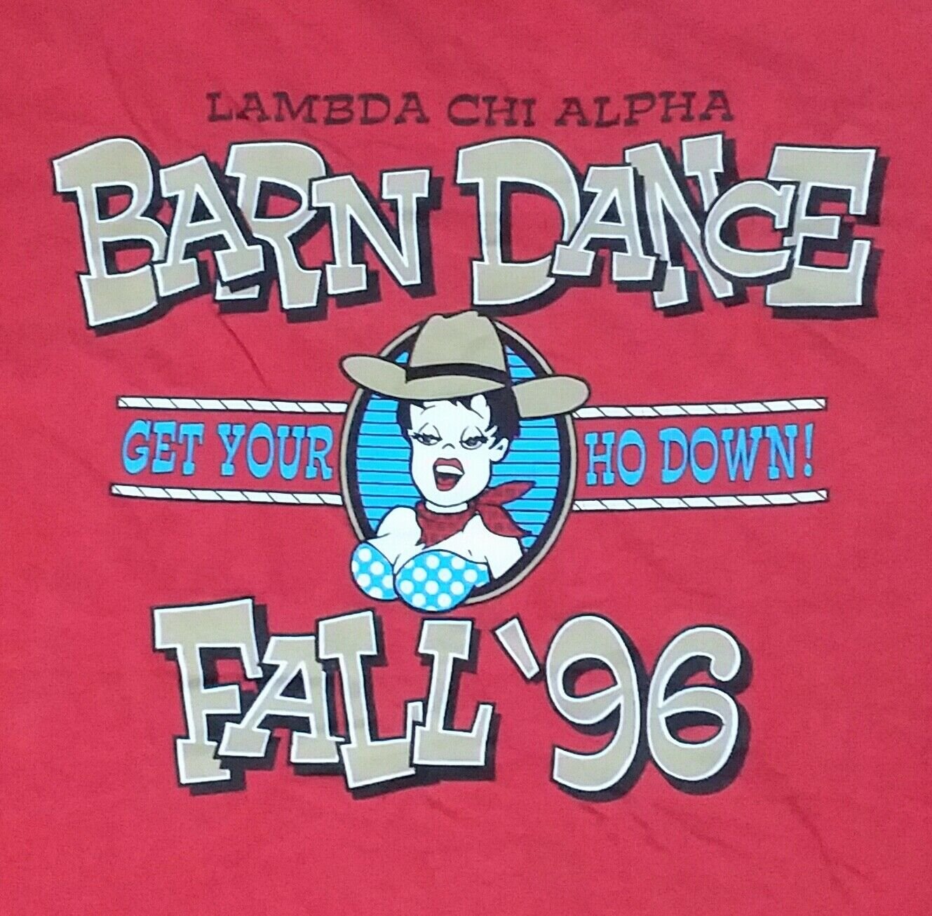 Square Dance College Frat party pin up girl red t shirt XL barn farm fun 1122