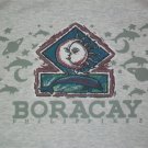 Dolphin Sun Moon Boracay souvenir MUSCLE SHIRT M ocean gray beach tank top