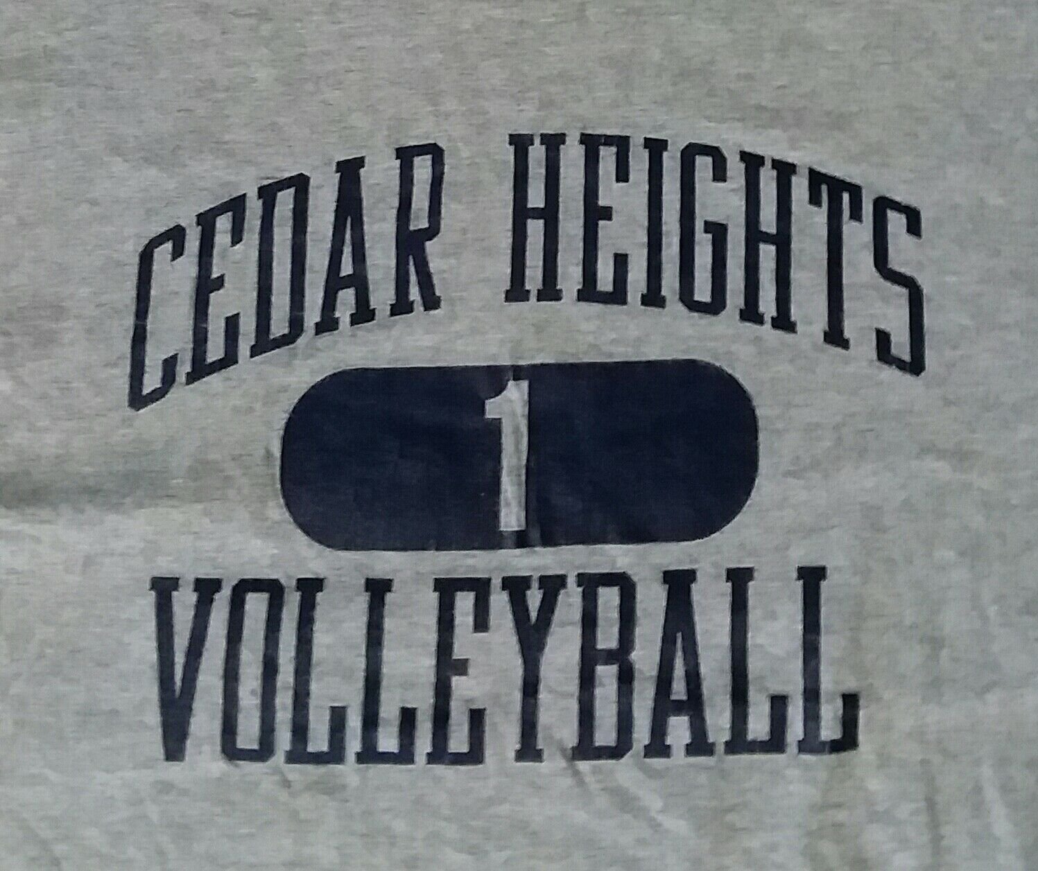 Volleyball CEDAR HEIGHTS #1 vintage gray t shirt L school sports football 111219