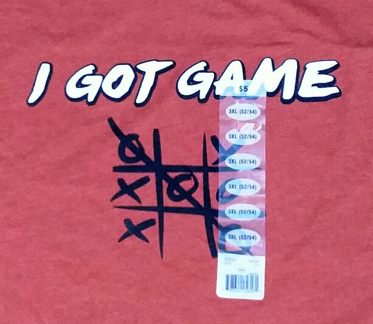 Game Tic Tac Toe Funny Party red t shirt 3XL spring break college fun 1122