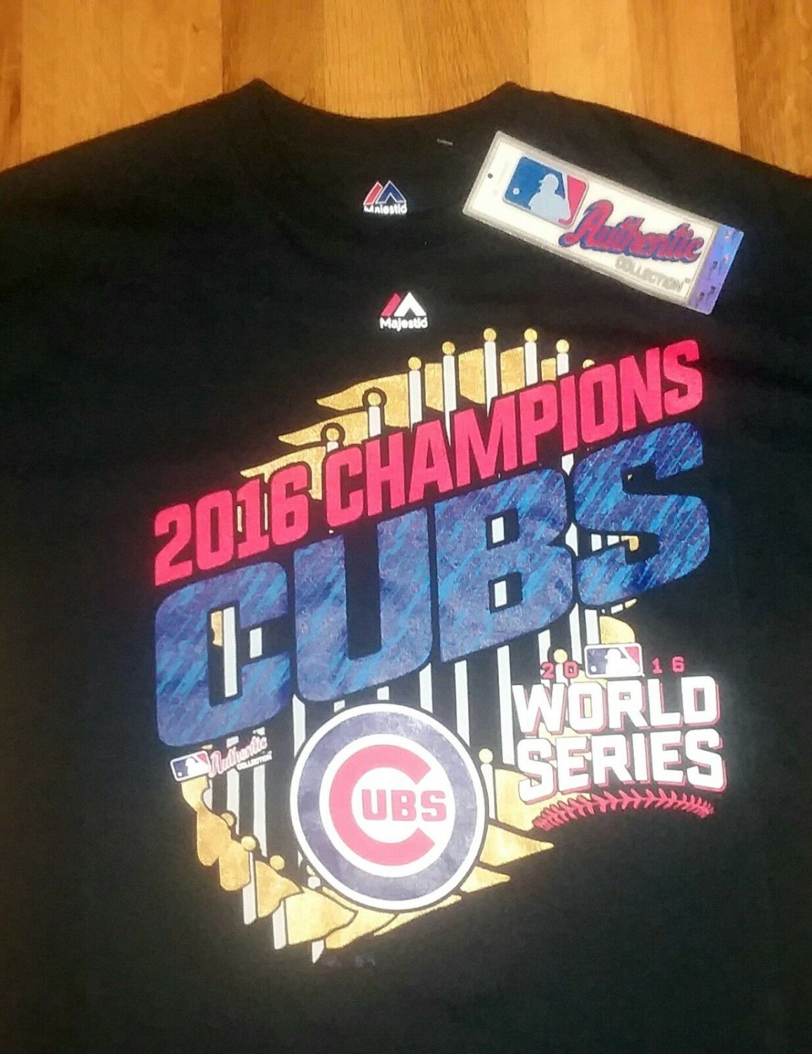 Chicago Cubs World Series Baseball Champs black t shirt M New nwt christmas