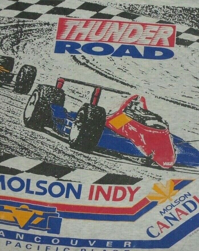 nascar Molsom Beer Indy Race Thunder Road Canada vintage gray t shirt XL