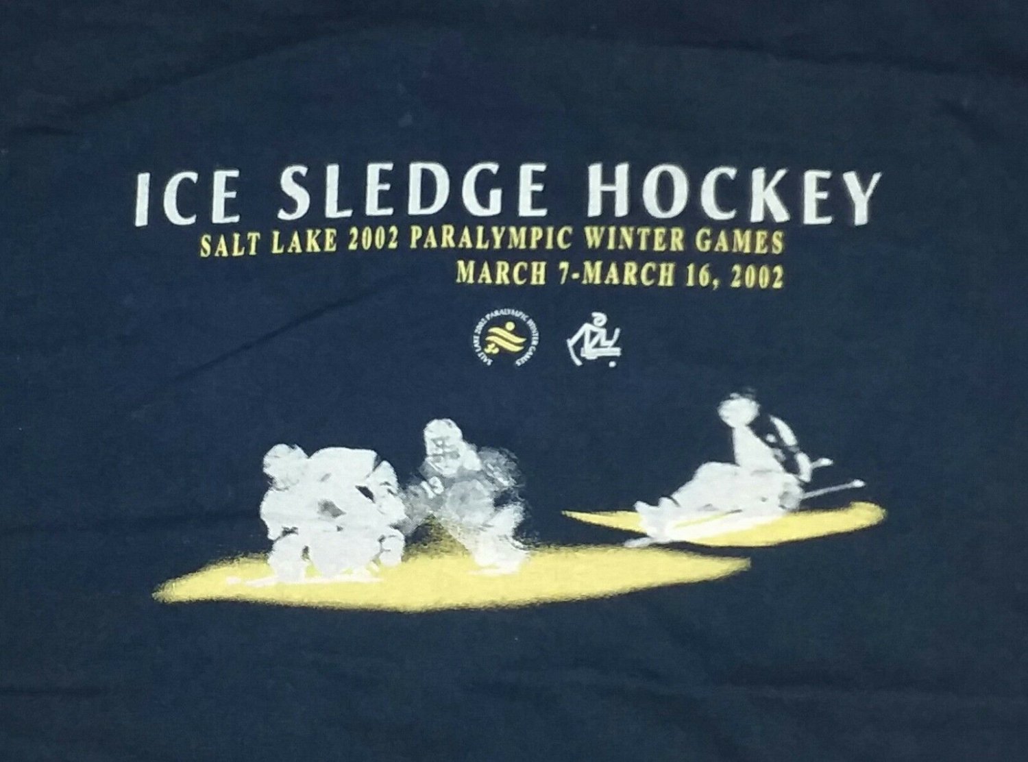 Hockey Skate Olympics Paralympics Ice Sledge blue t shirt L Large
