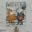 vintage 502 years Spanish rule meeting of two worlds lama spitting t shirt L fun