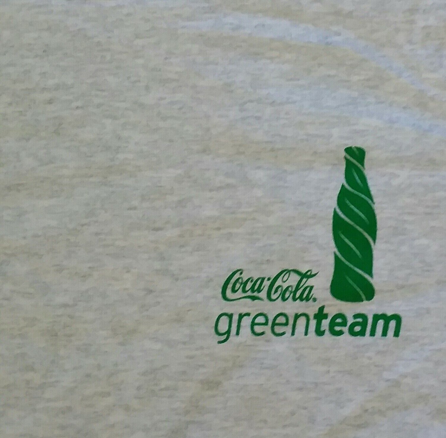 Coke Coca Cola Green Team Coast Clean up Recycle t shirt Small soda pop bottle