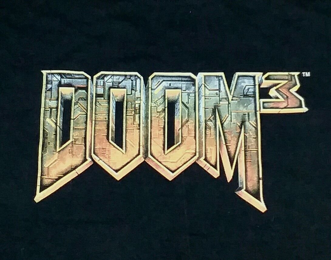 Vintage DOOM 3 ID Video Game t shirt XL XBOX Playstation Nintendo promo 107120