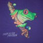 animal reptile AFRICAN TREE FROG LEAP FUTURE purple t shirt M snake lizard