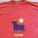 Spain Espana Bull souvenir t shirt M red vacation medium cow