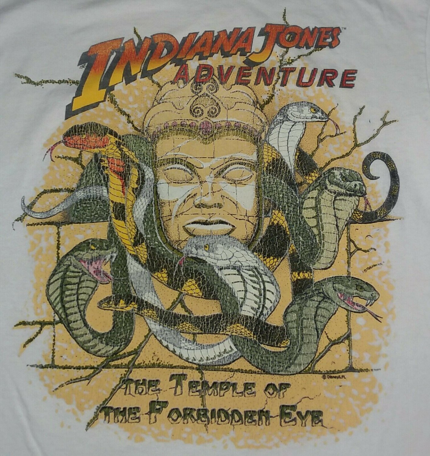Indiana Jones Temple Forbidden Eye vintage t shirt M distressed graphics medium