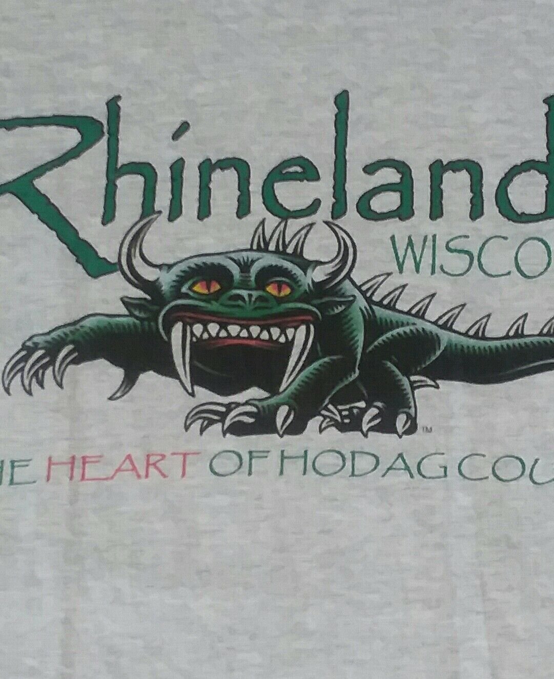 Rhinelander Wisconsin Dragon Souvener gray t shirt M new reptile lizard snake