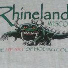 Rhinelander Wisconsin Dragon Souvener gray t shirt M new reptile lizard snake
