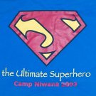 SUPERMAN LOGO SUPER JESUS ULTIMATE SUPERHERO t shirt M God Christ cross blue