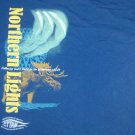 God Path Northern Lights Life blue t shirt L Jesus Christ cross religion