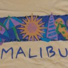 Malibu California Beach Souvenir peach vintage t shirt M surf board sandals
