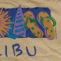 Malibu California Beach Souvenir peach vintage t shirt M surf board sandals