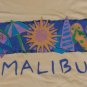 Malibu California Beach Souvenir peach vintage t shirt M surf board sandals