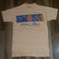 Malibu California Beach Souvenir peach vintage t shirt M surf board sandals