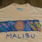 Malibu California Beach Souvenir peach vintage t shirt M surf board sandals