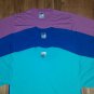 3 t shirt lot blank front back M medium 50/50 excellent blue purple light blue