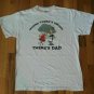 BAR-B-QUE BBQ BAR-B-Q Dad Where There's Smoke white t shirt M summer fun