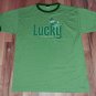 Lucky Charms Cereal Leprechaun ringer t shirt L 50/50 sugar pops corn flakes