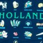 Holland Joint Tulips Beer souvenir vintage blue t shirt L europe vacation