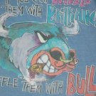 vintage 80s COW BRILLANCE BULL t shirt M 50/50 funny blue animal