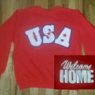 vintage USA WELCOME HOME SWEATSHIRT L shirt military US ARMY USMC USAF US NAVY