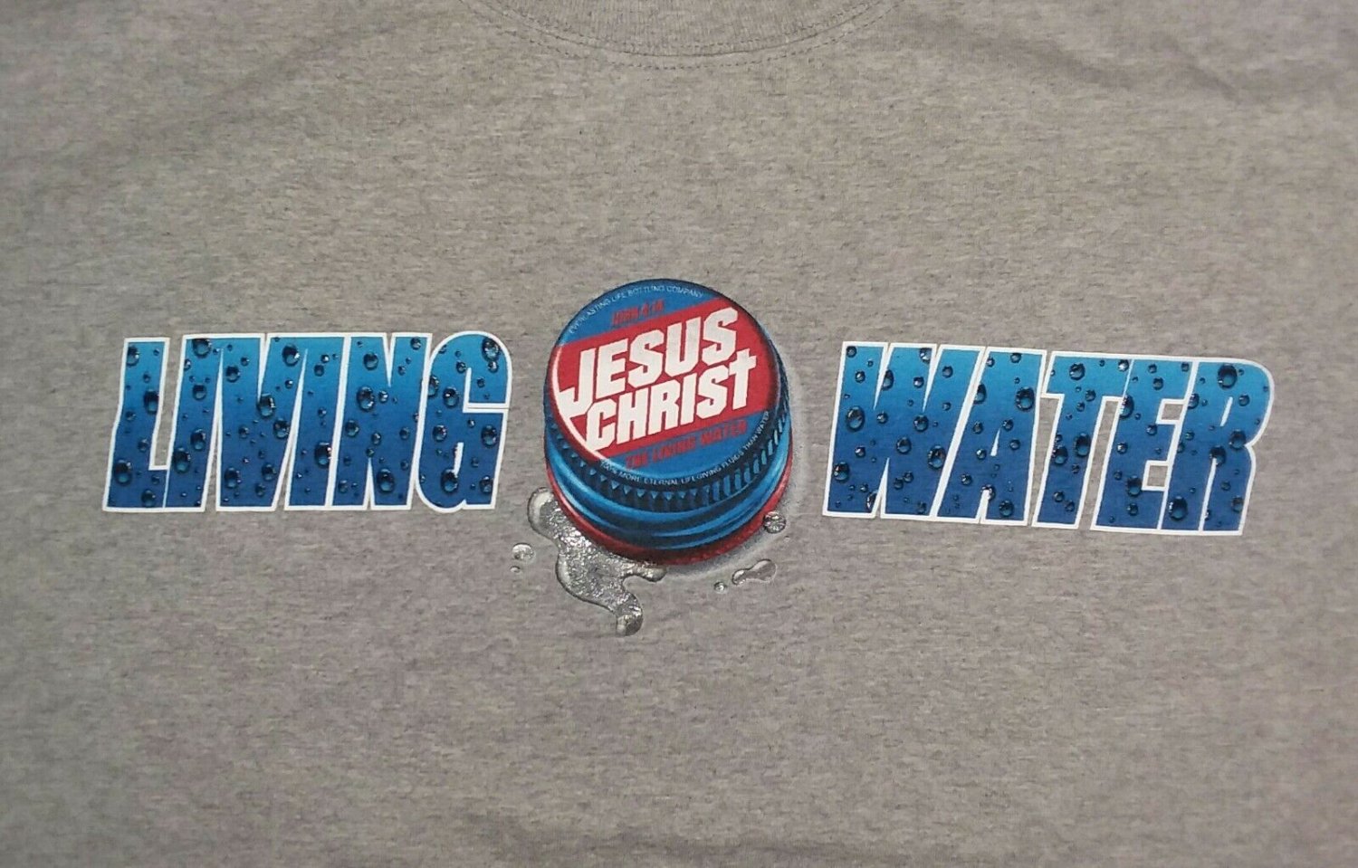 God Jesus Christ John 4:14 Living Water t shirt XL Cross church gray