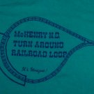 vintage Train Railroad Car Track Souvenir McHenrus Loop t shirt L 50/50 blue
