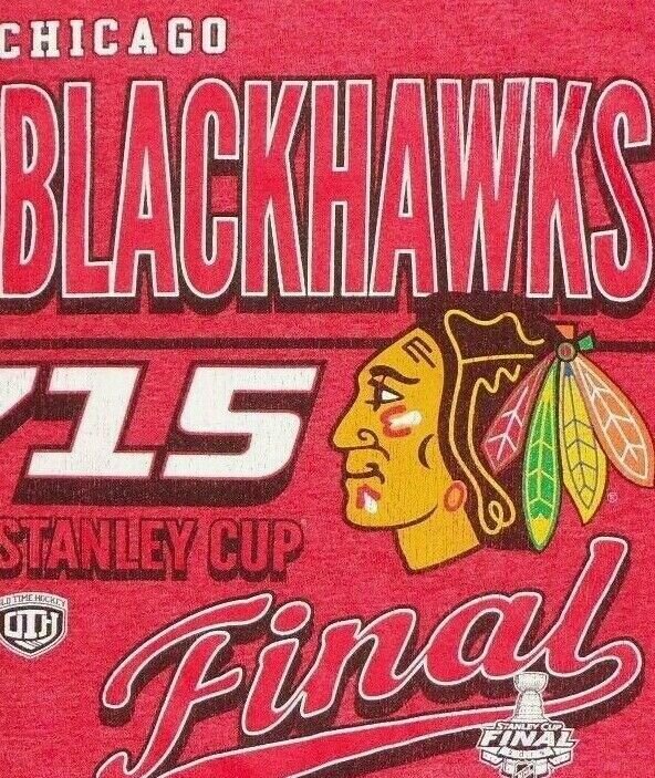 CHICAGO BLACKHAWKS STANLEY CUP FINALS HOCKEY t shirt M 50/50 bulls cubs