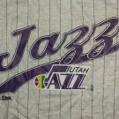 vintage Utah Jazz NBA Basketball t shirt L pinstripe John Stockton Karl Malone