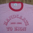 Mormon LDS Handcart to Zion road march vintage 80s t shirt XL ringer historic