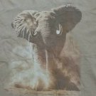 Vintage Charging Elephant t shirt L animal africa light brown large