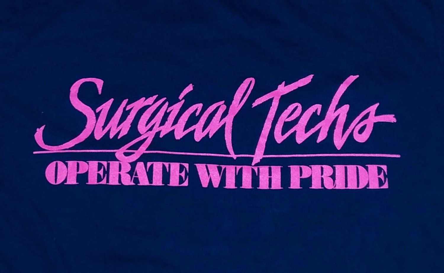 vintage Nurse Surgical Tech Doctor blue t shirt Small tight fit hot pink graphic