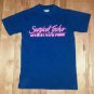 vintage Nurse Surgical Tech Doctor blue t shirt Small tight fit hot pink graphic