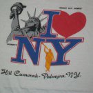 Love New York Statue Liberty Pageant vintage ringer t shirt XL 50/50 cot poly