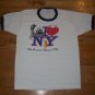Love New York Statue Liberty Pageant vintage ringer t shirt XL 50/50 cot poly