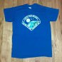 vintage 80s Mormon Earth and Beyond LDS Scouts Camp t shirt L 50/50 Blue stedman